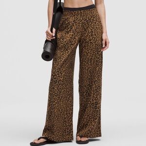 Lululemon athletica Brown Leopard Wide-Leg Pants